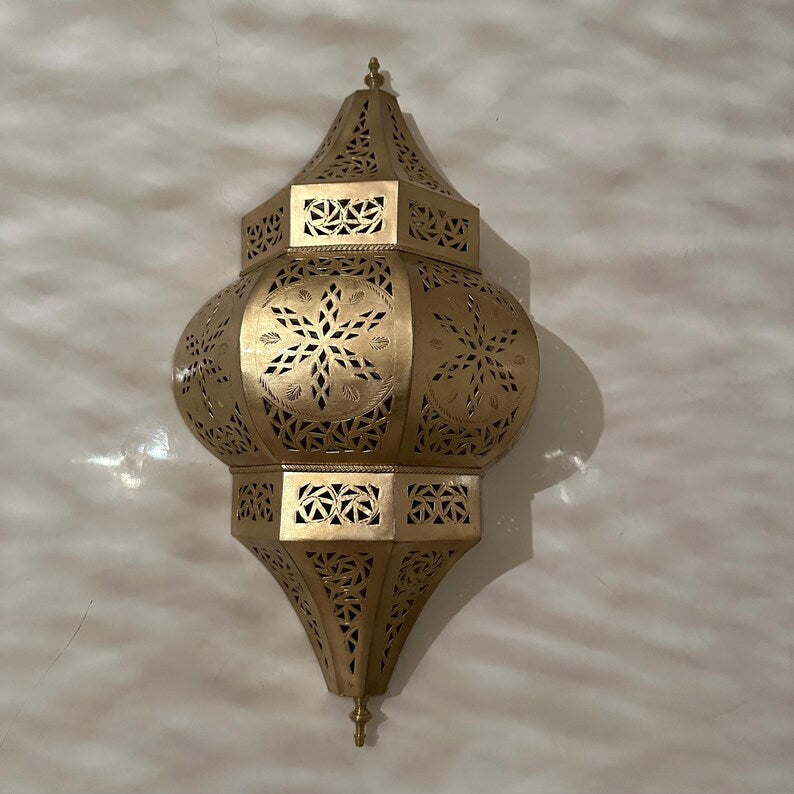 Moroccan handmade sconce brass wall light (Ayla)