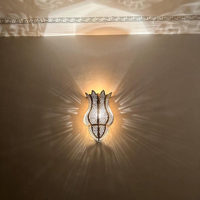 Moroccan handmade sconce brass wall light (Nawal)