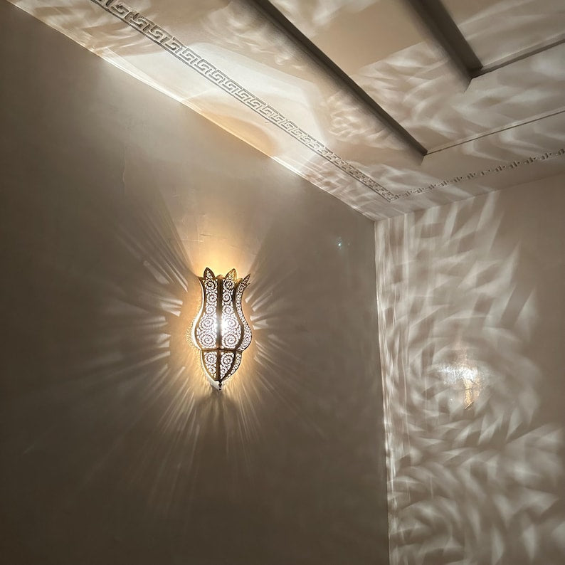 Moroccan handmade sconce brass wall light (Nawal)
