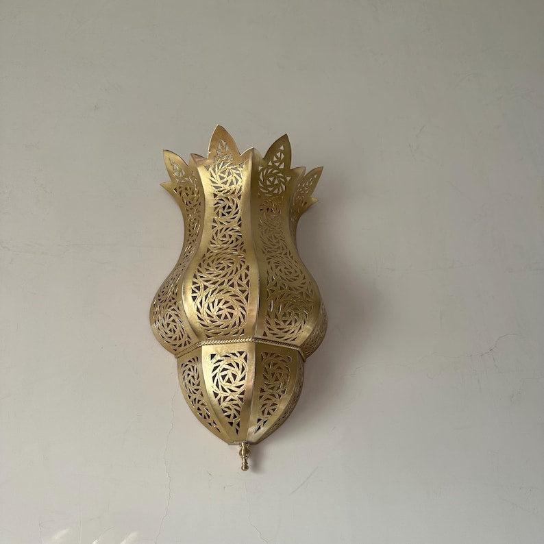 Moroccan handmade sconce brass wall light (Nawal)
