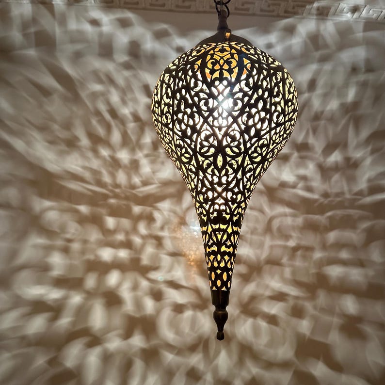 Order by Size : Moroccan Handmade Brass Ceiling Pendant Light (Raja)
