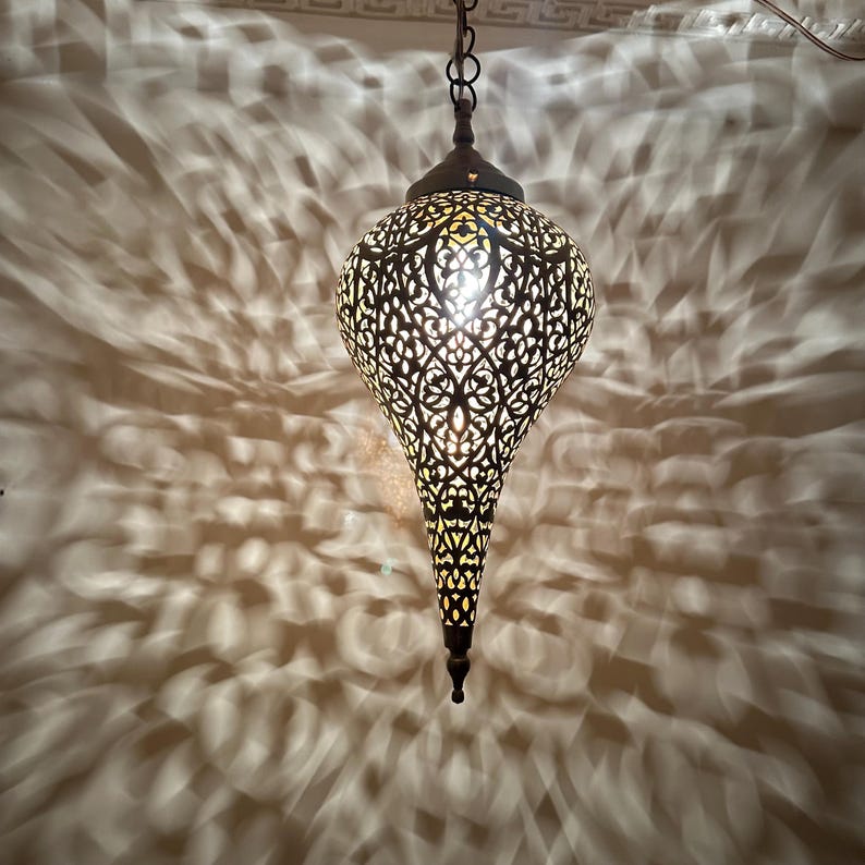 Order by Size : Moroccan Handmade Brass Ceiling Pendant Light (Raja)