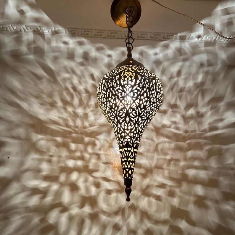 Order by Size : Moroccan Handmade Brass Ceiling Pendant Light (Raja)