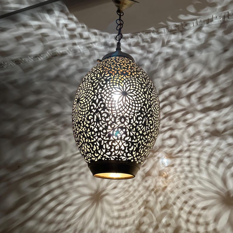 Order by Size : Moroccan Handmade Brass Ceiling Pendant Light (Ouma)
