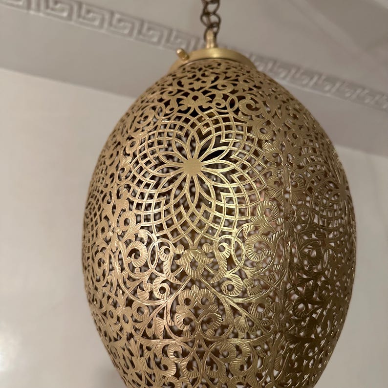 Order by Size : Moroccan Handmade Brass Ceiling Pendant Light (Ouma)