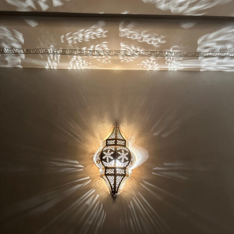 Moroccan handmade sconce brass wall light (Ayla)