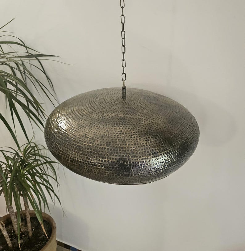 Order by Size : Moroccan Handmade Brass Pendant Lamp (Fann)