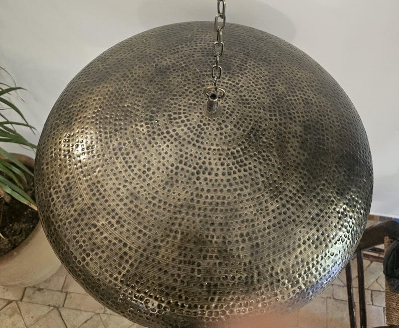 Order by Size : Moroccan Handmade Brass Pendant Lamp (Fann)