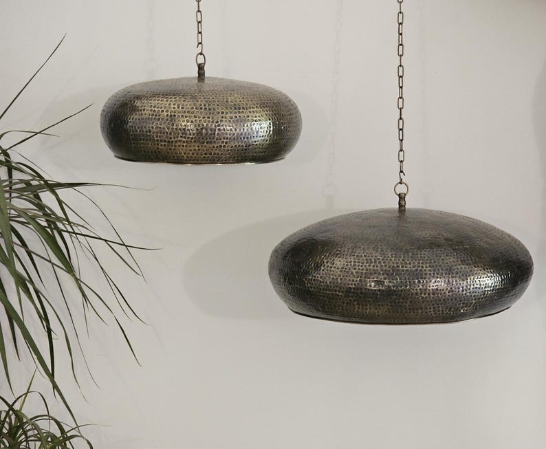 Order by Size : Moroccan Handmade Brass Pendant Lamp (Fann)