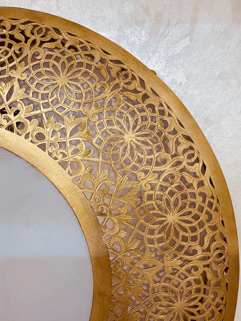 Order by Size : Moroccan handmade brass round wall light lamp (Asila)