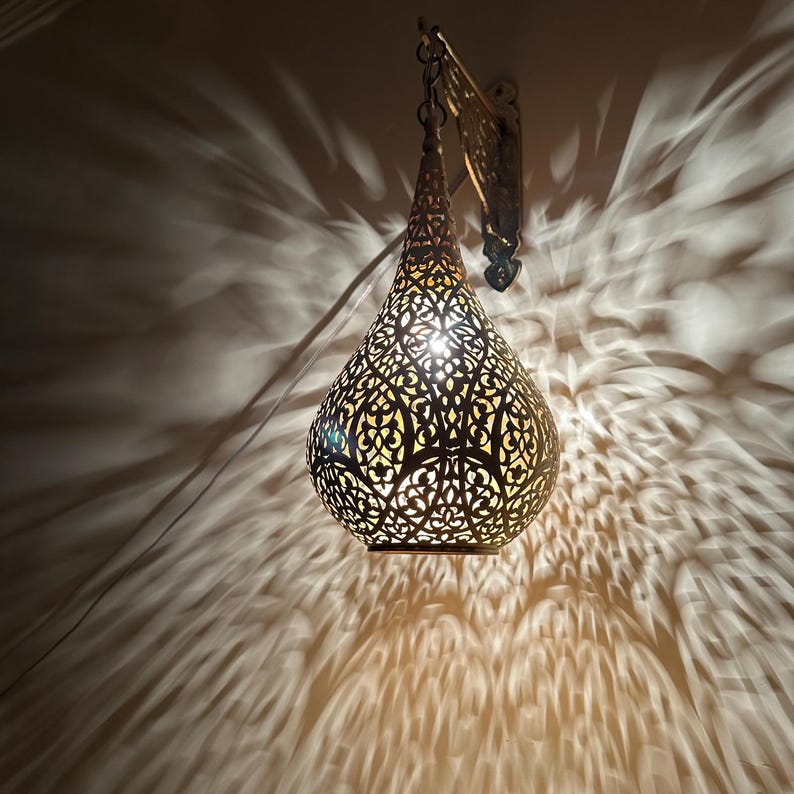 Moroccan handmade sconce brass wall light (Liyana)