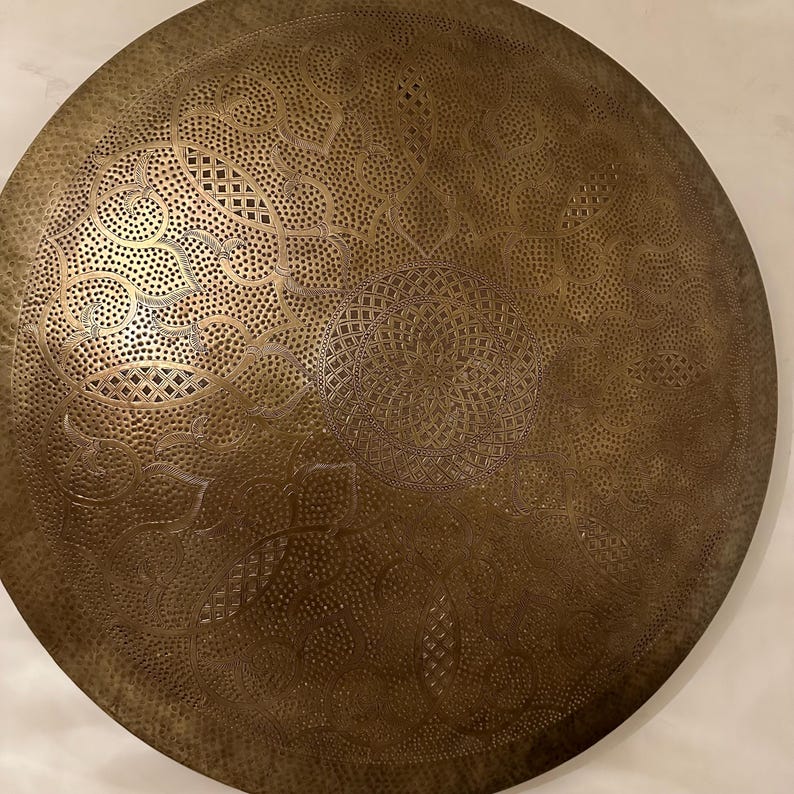 Order by Size : Moroccan handmade brass round wall light lamp (Essaouira)