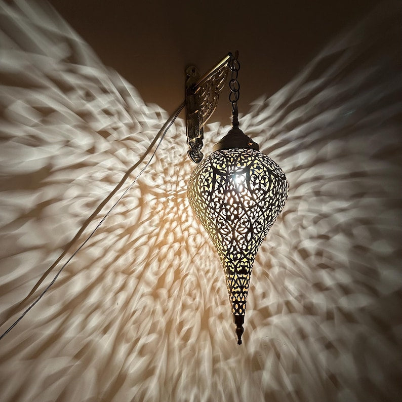 Moroccan handmade sconce brass wall light (Zoya)