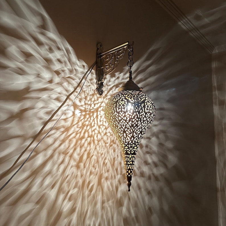 Moroccan handmade sconce brass wall light (Zoya)