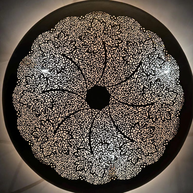 Order by Size : Moroccan handmade brass round wall light lamp ( Rabat)