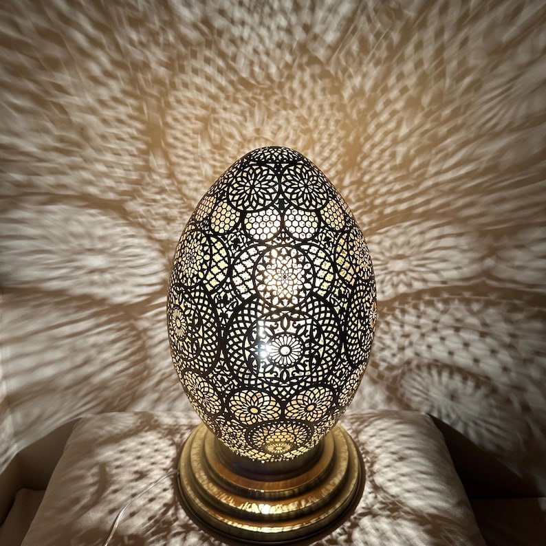 Moroccan Handmade Brass Table Lamp (Qandil)