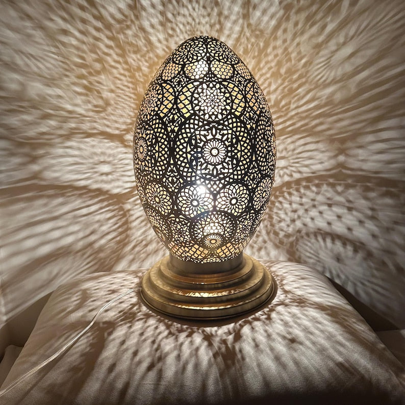 Moroccan Handmade Brass Table Lamp (Qandil)