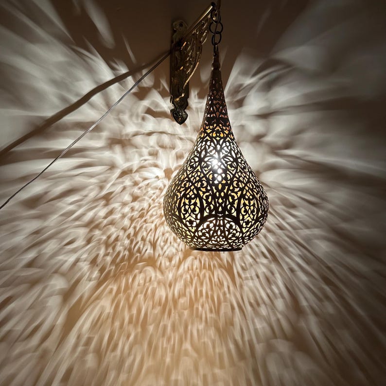 Moroccan handmade sconce brass wall light (Liyana)