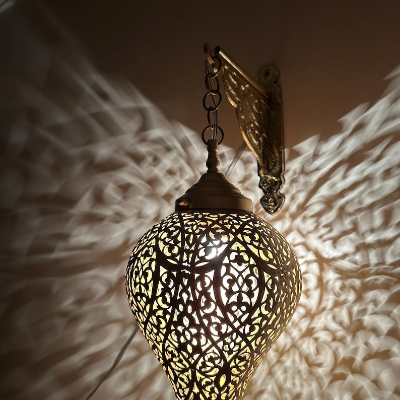 Moroccan handmade sconce brass wall light (Zoya)