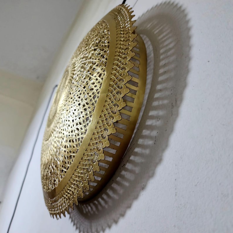 Order by Size : Moroccan handmade brass round wall light lamp ( Tiznit)