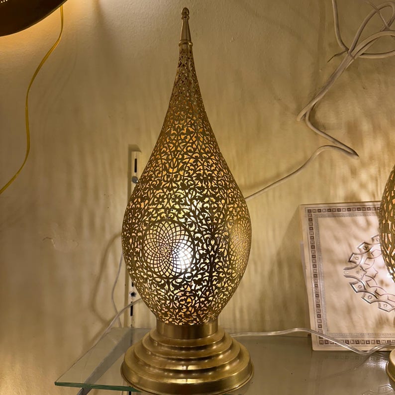 Order by Size : Moroccan Handmade Brass Table Lamp (Juman)