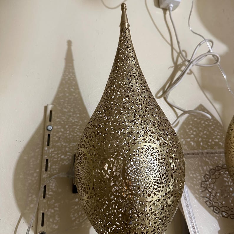 Order by Size : Moroccan Handmade Brass Table Lamp (Juman)