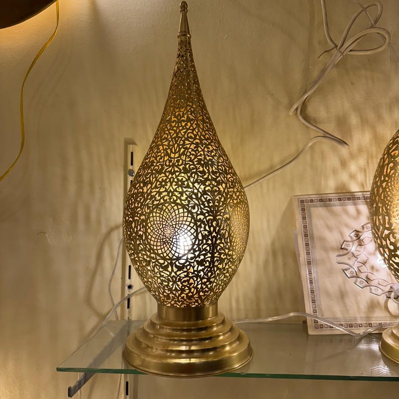 Order by Size : Moroccan Handmade Brass Table Lamp (Juman)