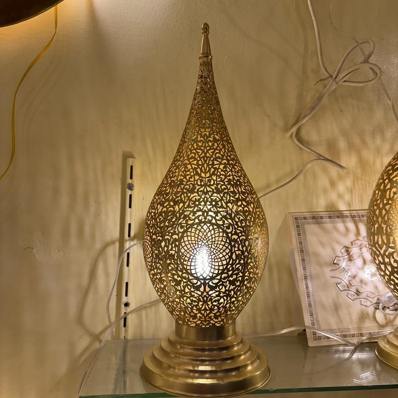 Order by Size : Moroccan Handmade Brass Table Lamp (Juman)