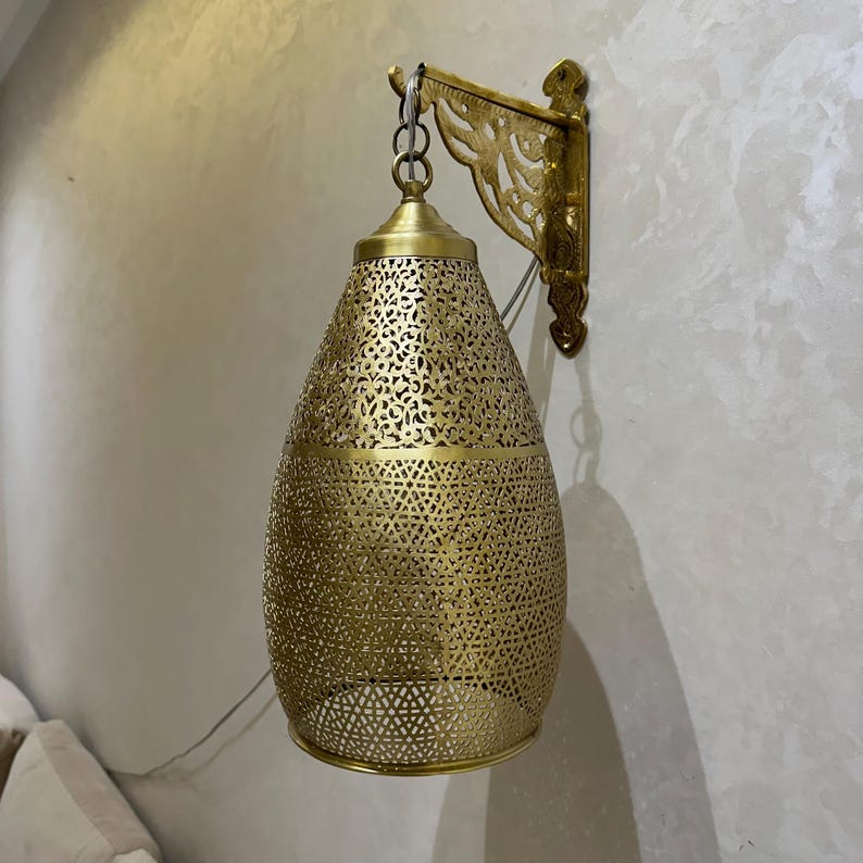 Moroccan handmade sconce brass wall light (Elina)