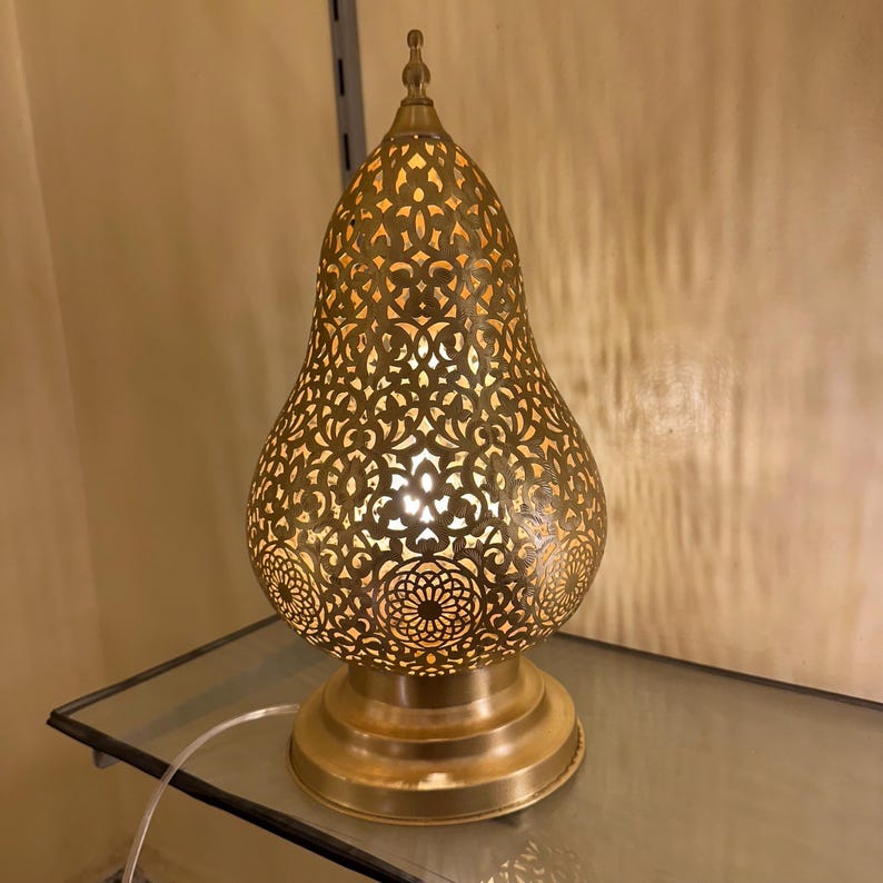 Order by Size : Moroccan Handmade Brass Table Lamp (Jouri)