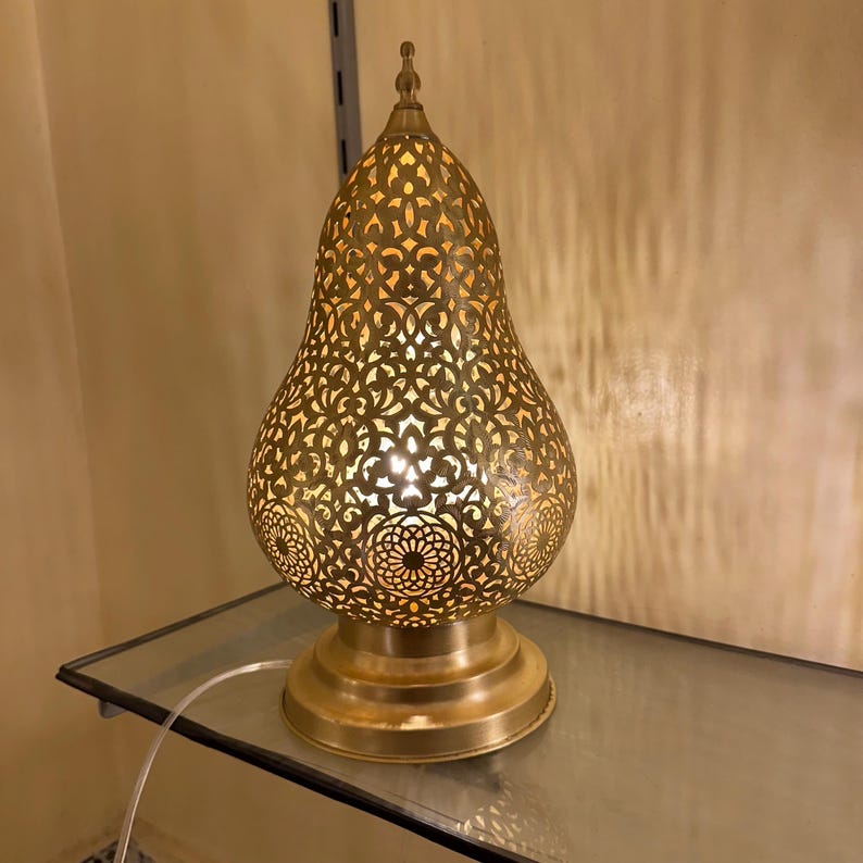 Order by Size : Moroccan Handmade Brass Table Lamp (Jouri)