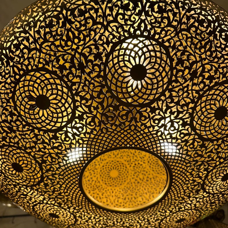 Order by Size : Moroccan Handmade Brass Ceiling Pendant Light (Nuraan)