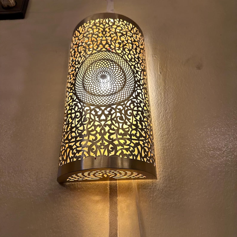 Order by Size : Moroccan handmade sconce brass wall light (Farah )