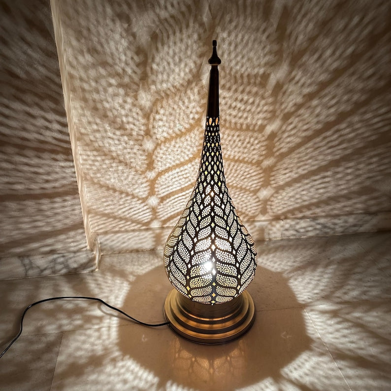 Moroccan Handmade Brass Table Lamp (Dalal)