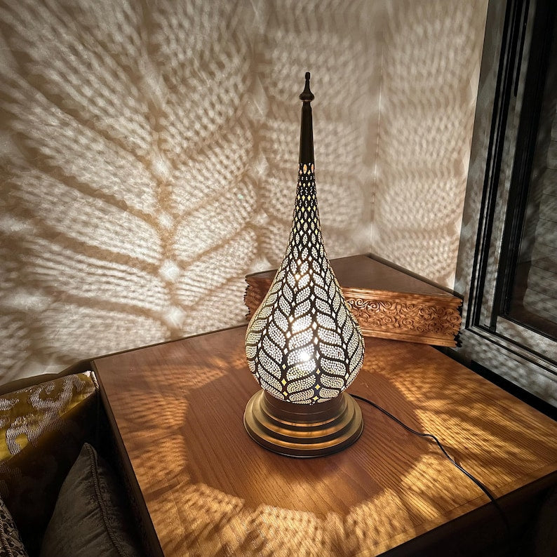 Moroccan Handmade Brass Table Lamp (Dalal)