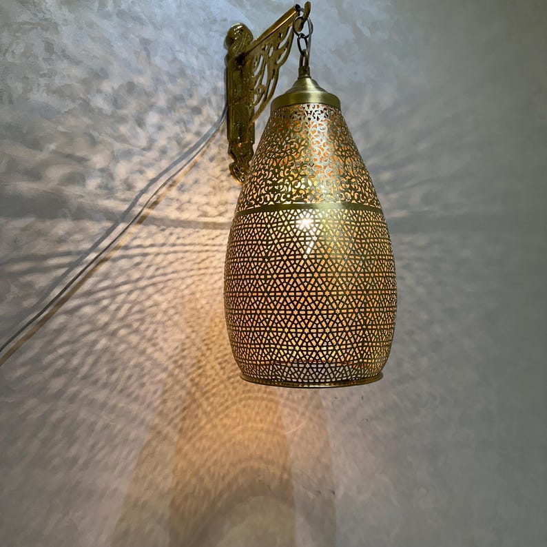 Moroccan handmade sconce brass wall light (Elina)