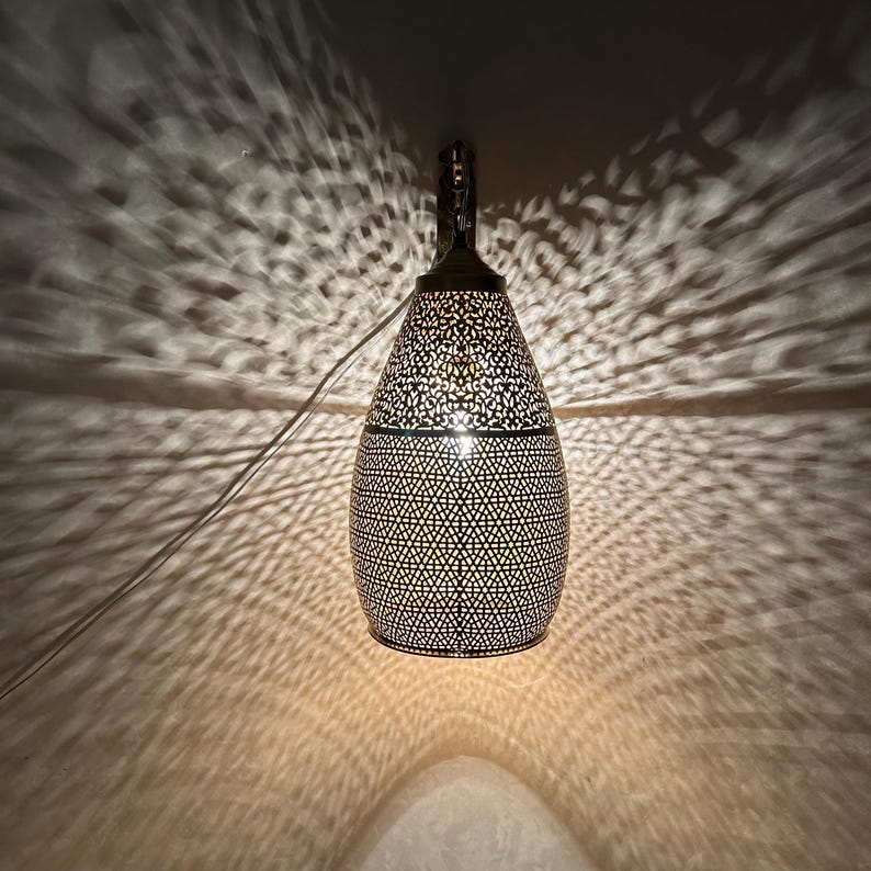 Moroccan handmade sconce brass wall light (Elina)