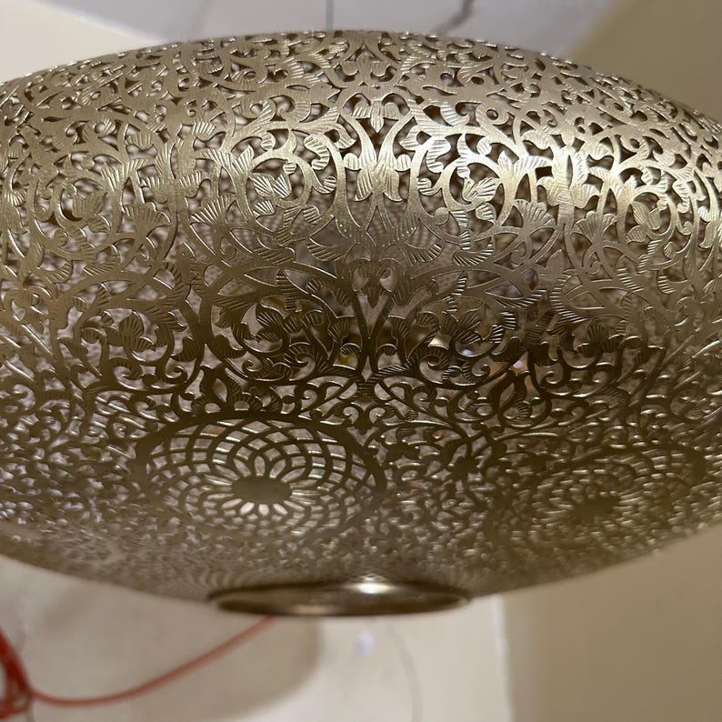 Order by Size : Moroccan Handmade Brass Ceiling Pendant Light (Nuraan)