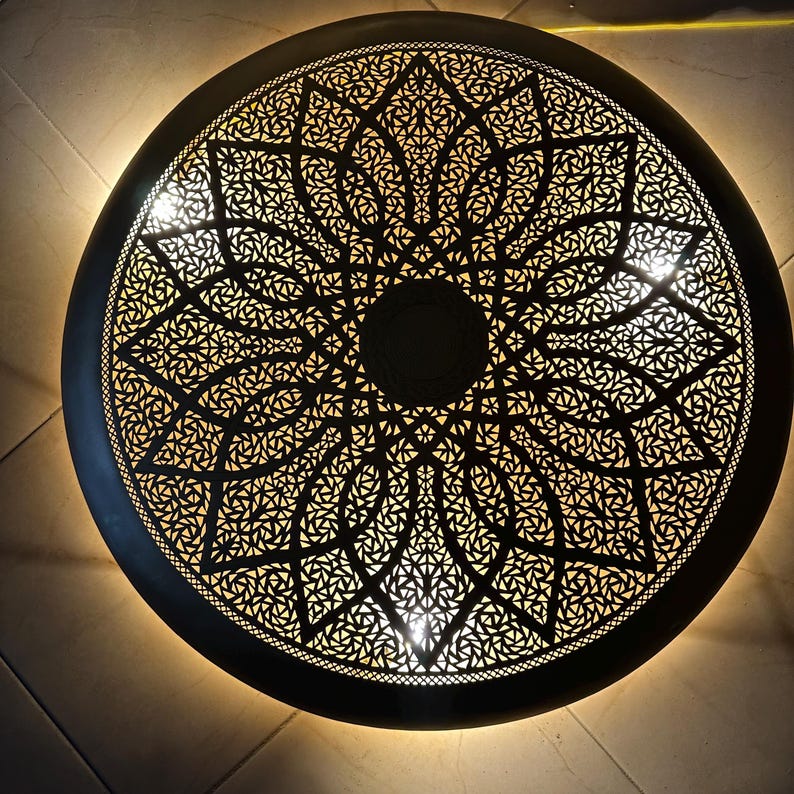 Order by Size : Moroccan handmade brass round wall light lamp ( kenitra)