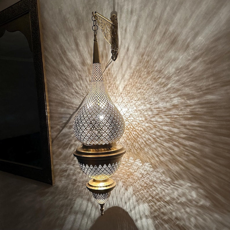 Moroccan handmade sconce brass wall light (Areeba)