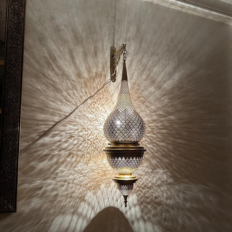 Moroccan handmade sconce brass wall light (Areeba)