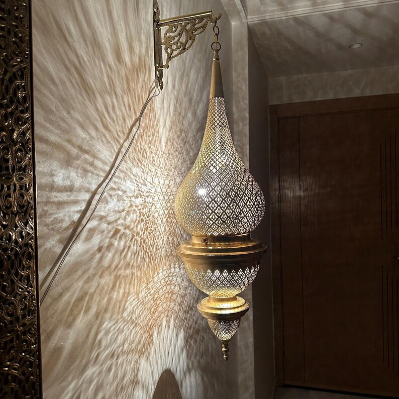 Moroccan handmade sconce brass wall light (Areeba)