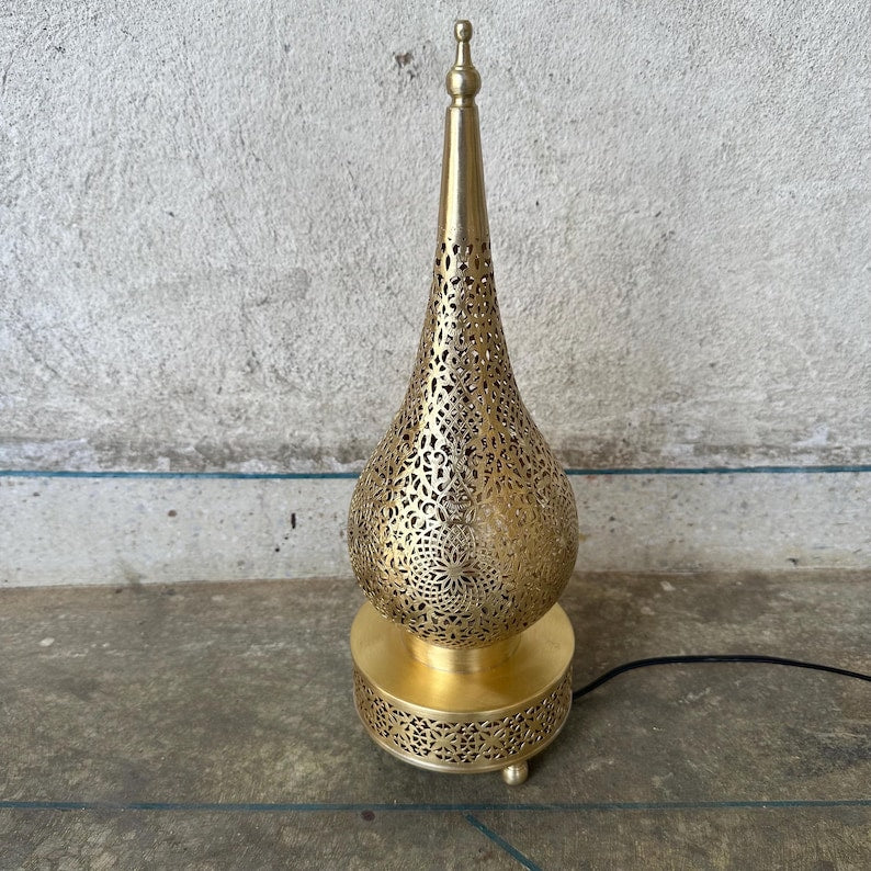 Order by Size : Moroccan Handmade Brass Table Lamp (Danah)