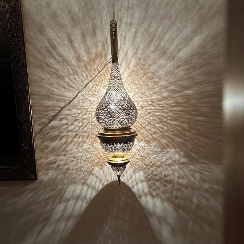 Moroccan handmade sconce brass wall light (Areeba)