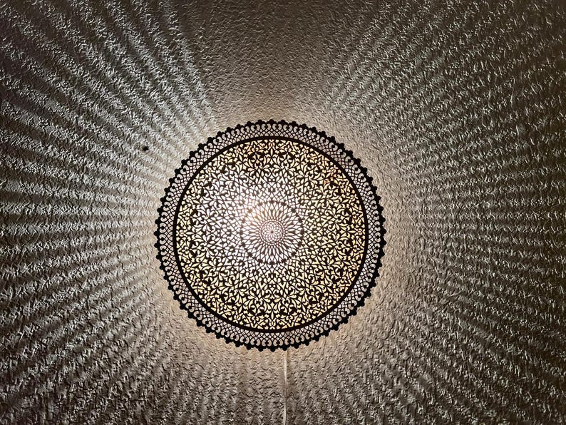 Order by Size : Moroccan handmade brass round wall light lamp ( Agadir)