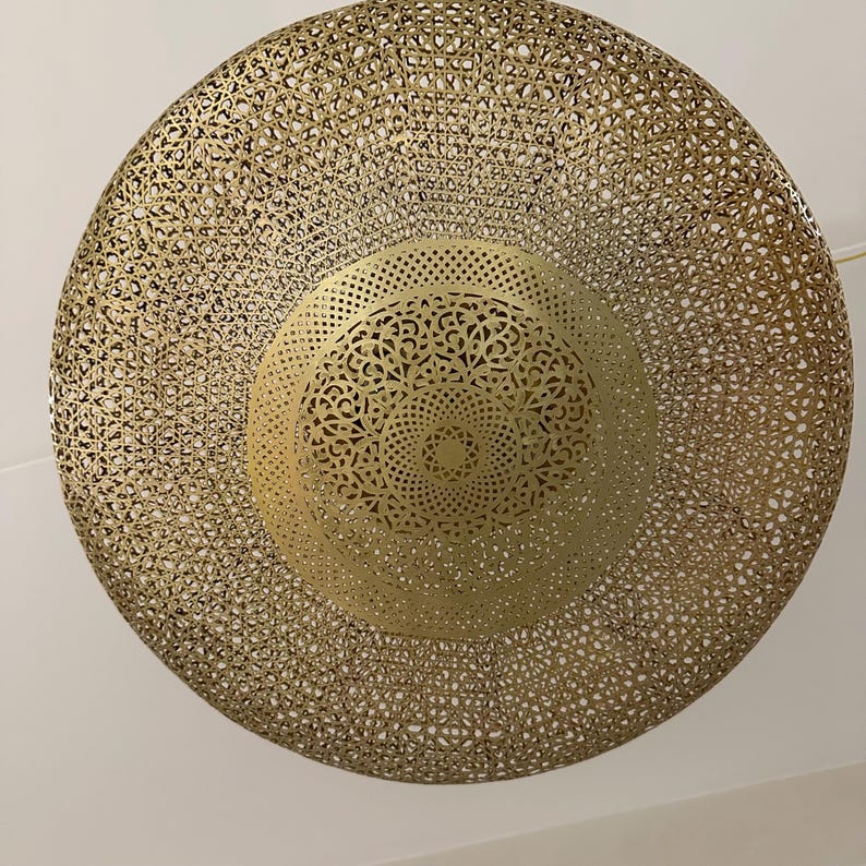 Order by Size : Moroccan Handmade Brass Ceiling Pendant Light (Arisha)