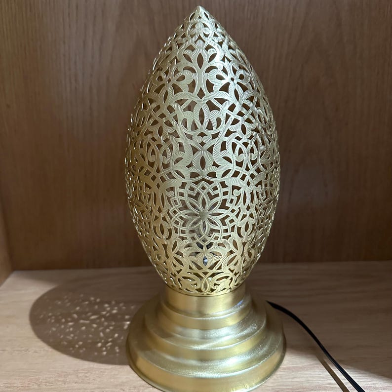 Moroccan Handmade Brass Table Lamp (Hoor)