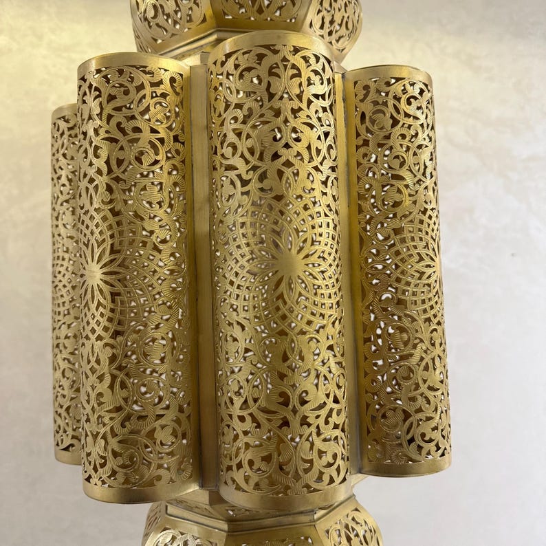 Order by Size : Moroccan Handmade Brass Ceiling Pendant Light (Eimaan)