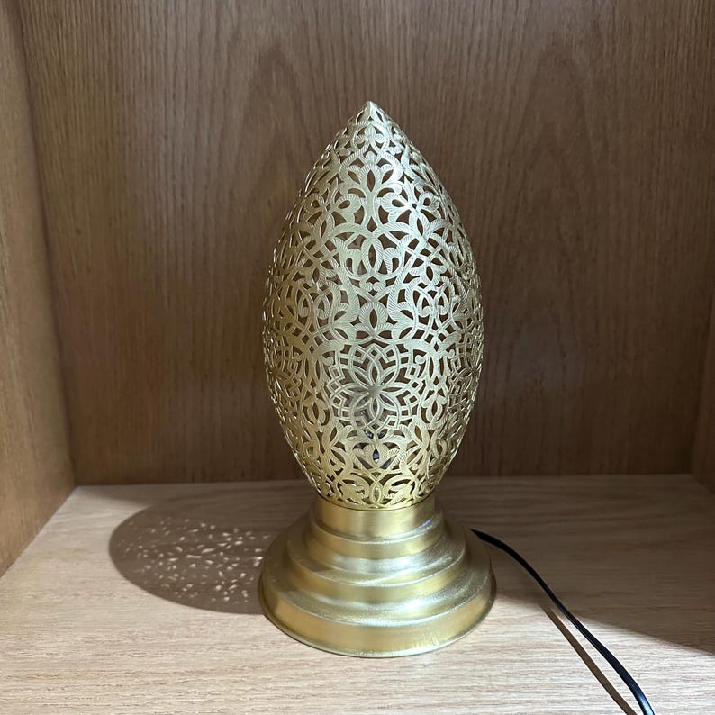 Moroccan Handmade Brass Table Lamp (Hoor)