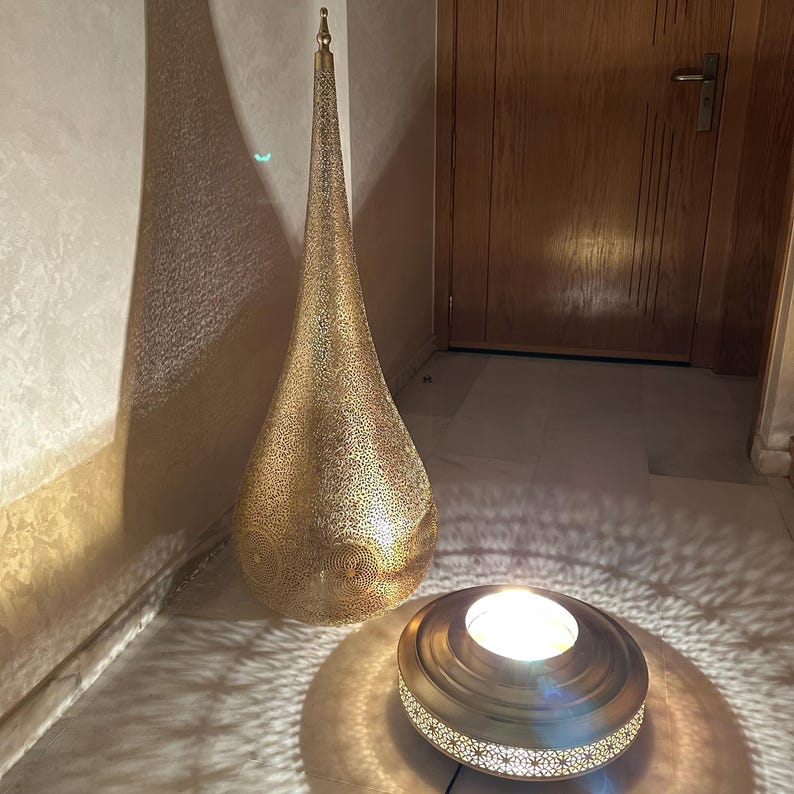 Moroccan Handmade Brass Table Lamp (Balqis)